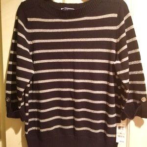 NWT Black and Silver Karen Scott Sweater